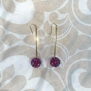 Gold Earrings Disco Drop Style